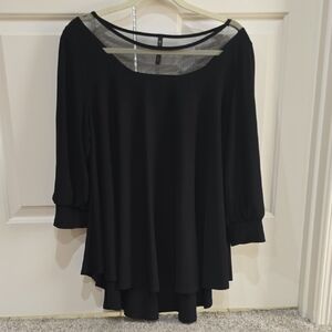 IC COLLECTION Black Tunic with Sheer Detail